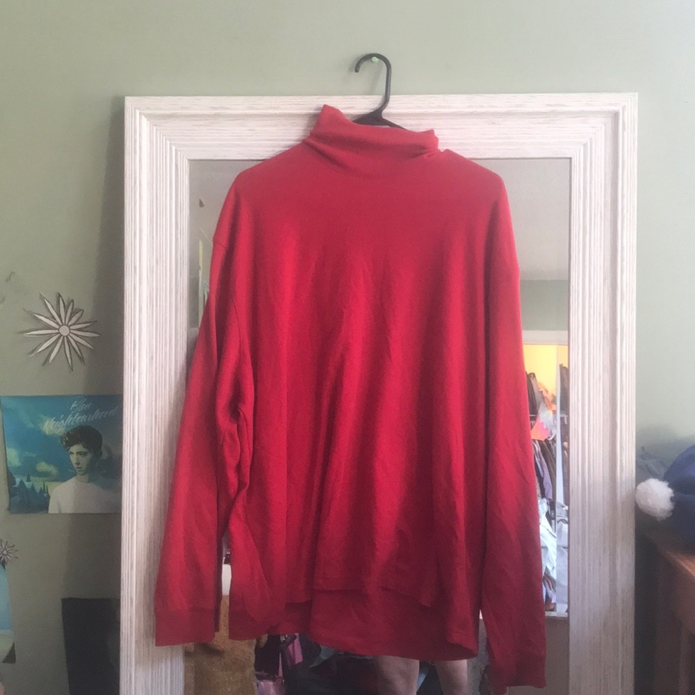 Puritan men’s 2XL red turtleneck t-shirt